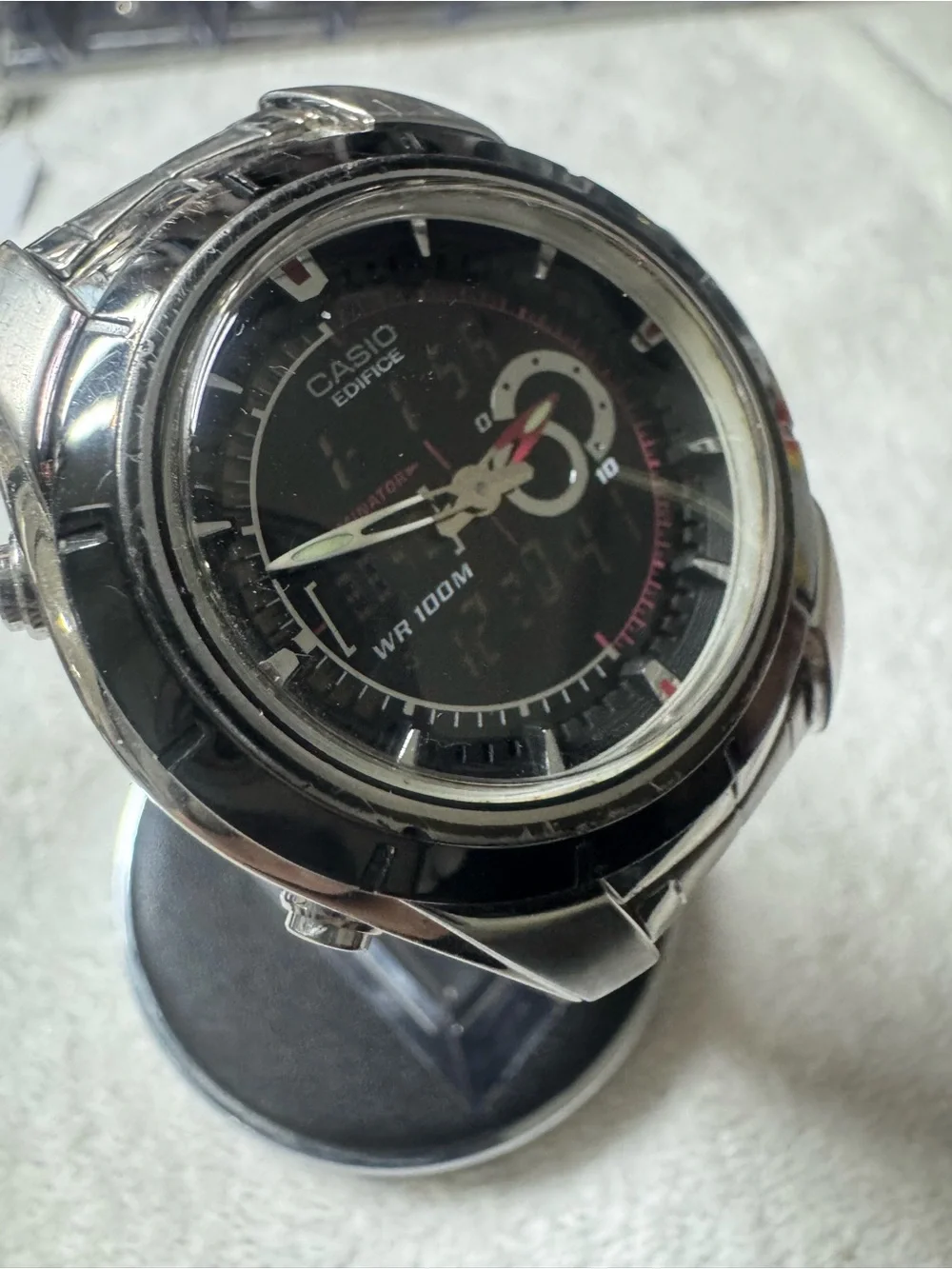 Casio Edifice Black Watch with Pink Accents